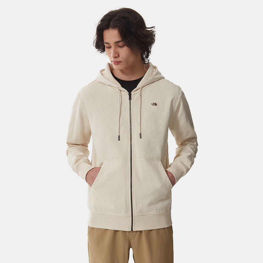 The North Face Hoodie Mens Australia - The North Face Scrap Graphic Zip-Up Beige (AQF-317605)